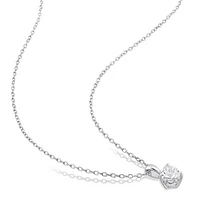 Julianna B Sterling Silver Created White Sapphire Earrings Pendant Set