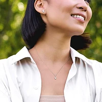Julianna B Sterling Silver Created White Sapphire Earrings Pendant Set