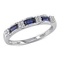 JULIANNA B 10K White Gold Sapphire & Diamond Ring