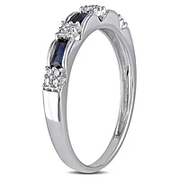 JULIANNA B 10K White Gold Sapphire & Diamond Ring