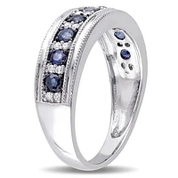 JULIANNA B 10K White Gold Sapphire & Diamond Anniversary Ring