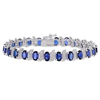 JULIANNA B Sterling Silver Created Sapphire & Diamond Bracelet