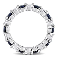 JULIANNA B Sterling Silver Created Blue & Created White Sapphire Eternity Ring