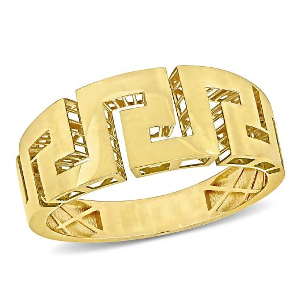 JULIANNA B Men's 14K Yellow Gold Greek Key Ring