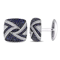 JULIANNA B 14K White Gold Sapphire & Diamond Cufflinks