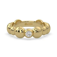 Lands Collection Modern Electrum Canadian Diamond Fashion Ring Size 8.5