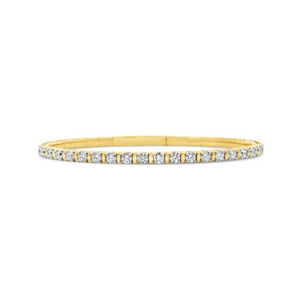 New Brilliance 2.00CTW Lab Grown Diamond Flexible Bangle in 10K Yellow Gold