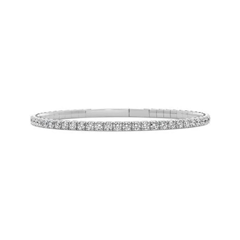 New Brilliance 3.00CTW Lab Grown Diamond Flexible Bangle in 10K White Gold