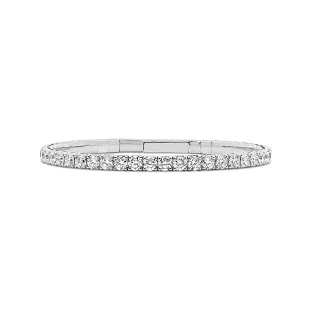 New Brilliance 5.00CTW Lab Grown Diamond Flexible Bangle in 10K White Gold