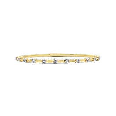 New Brilliance 1.00CTW Lab Grown Diamond Flexible Bangle in 10K Yellow Gold