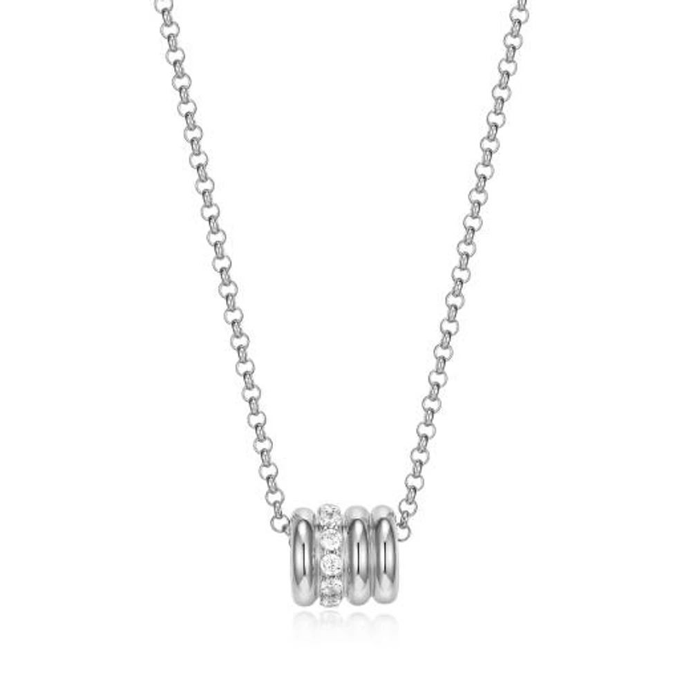 Elle "Goddess" 3-Row Circle Cubic Zirconia 17+3" Necklace