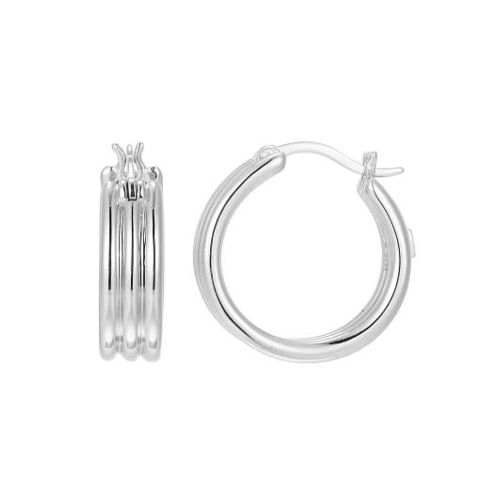 Elle "Goddess" 3-Row Hoop Earrings