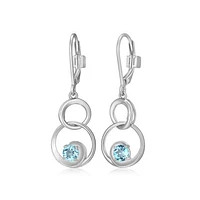 Elle "Swirl" Round Blue Topaz Round Earrings