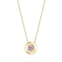 Elle "Swirl" Round Pink Amethys Rolo 17+3" Necklace