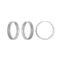 Elle "Weave" Created White Sapphire Round Hoop Earrings