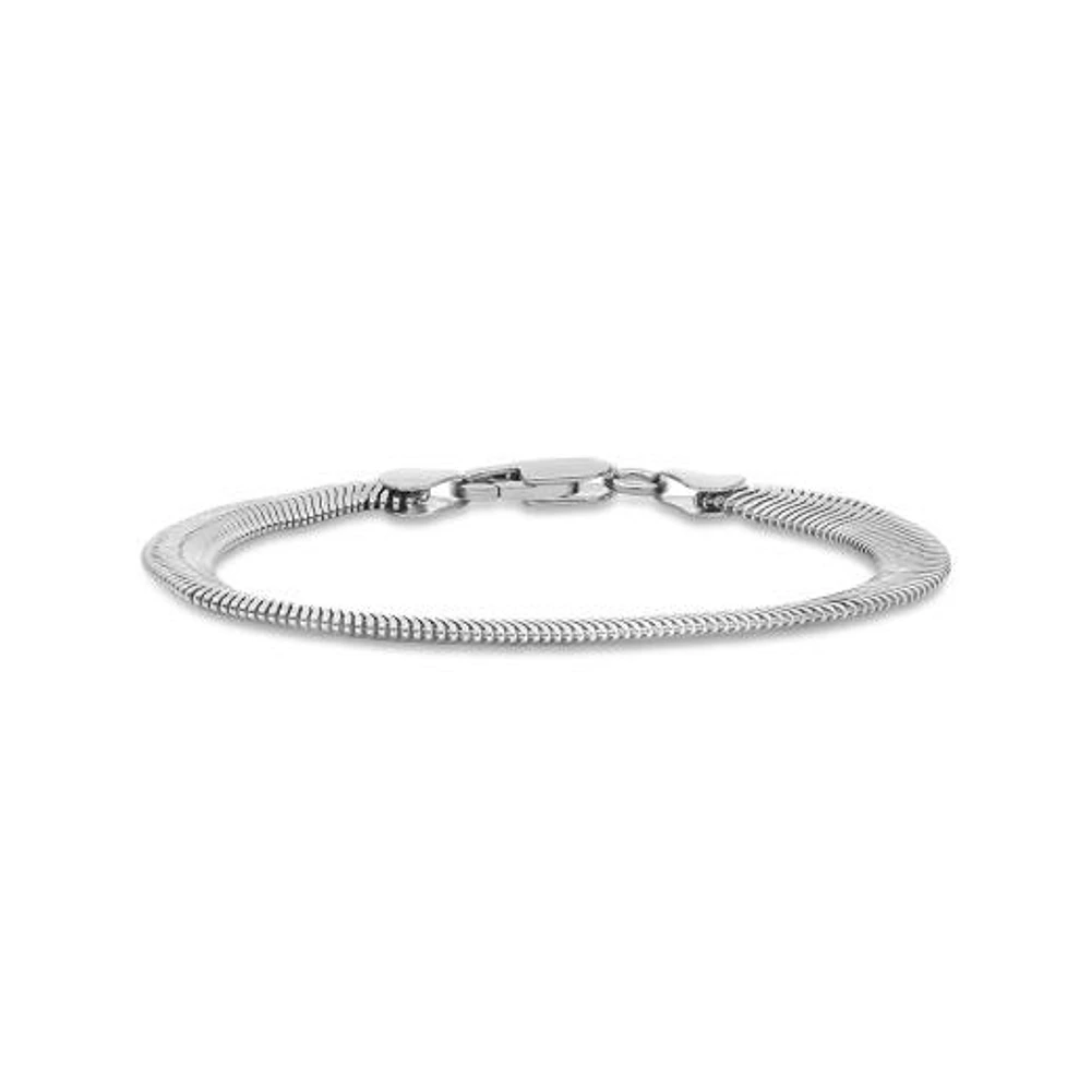 Sterling Silver 7.5" 6.3mm Semi Solid Oval Snake Link Bracelet