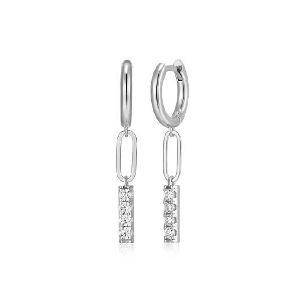 Reign Huggies Hoop Bar & Paper Clip Link Earrings