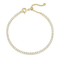 Reign 18K Gold Plated Adjustable Slider Tennis Bracelet