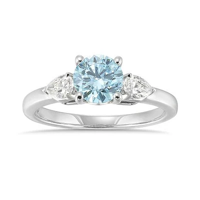 New Brilliance Lab Grown 1.30CTW & White Diamond Ring in 14K White Gold