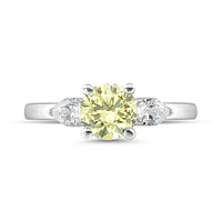 New Brilliance Lab Grown 1.30CTW Yellow & White Diamond Ring in 14K White Gold