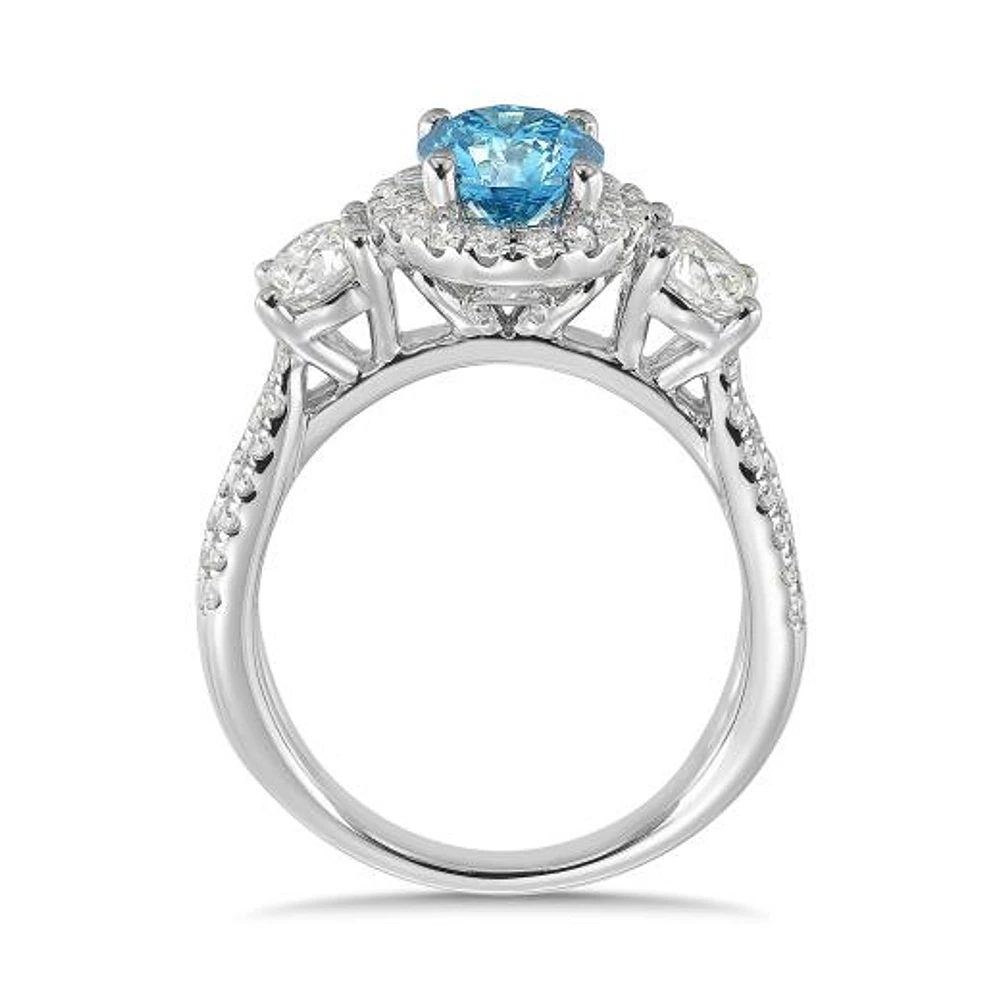 New Brilliance Lab Grown 2.00CTW & White Diamond Ring in 14K White Gold