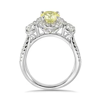 New Brilliance Lab Grown 2.00CTW Yellow & White Diamond Ring in 14K White Gold