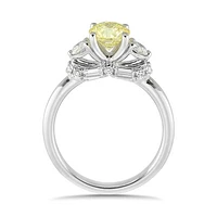 New Brilliance Lab Grown 1.63CTW Yellow & White Diamond Ring in 14K White Gold