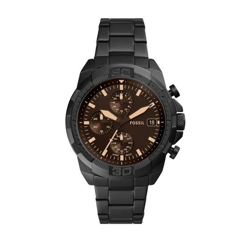 Fossil Men's Bronson Chronograph Black Stainless Steel Watch