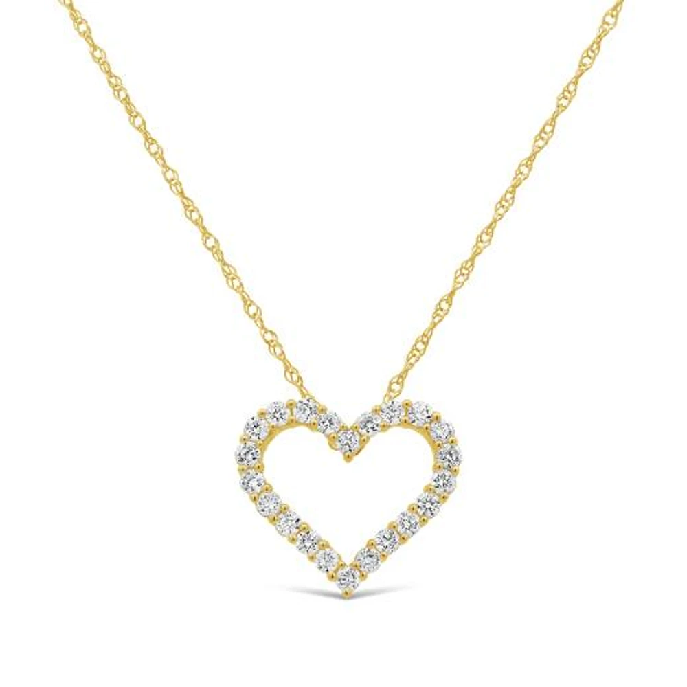 New Brilliance Lab Grown 0.30CTW Diamond Heart Pendant in 10K Yellow Gold