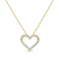 New Brilliance Lab Grown 0.30CTW Diamond Heart Pendant in 10K Yellow Gold