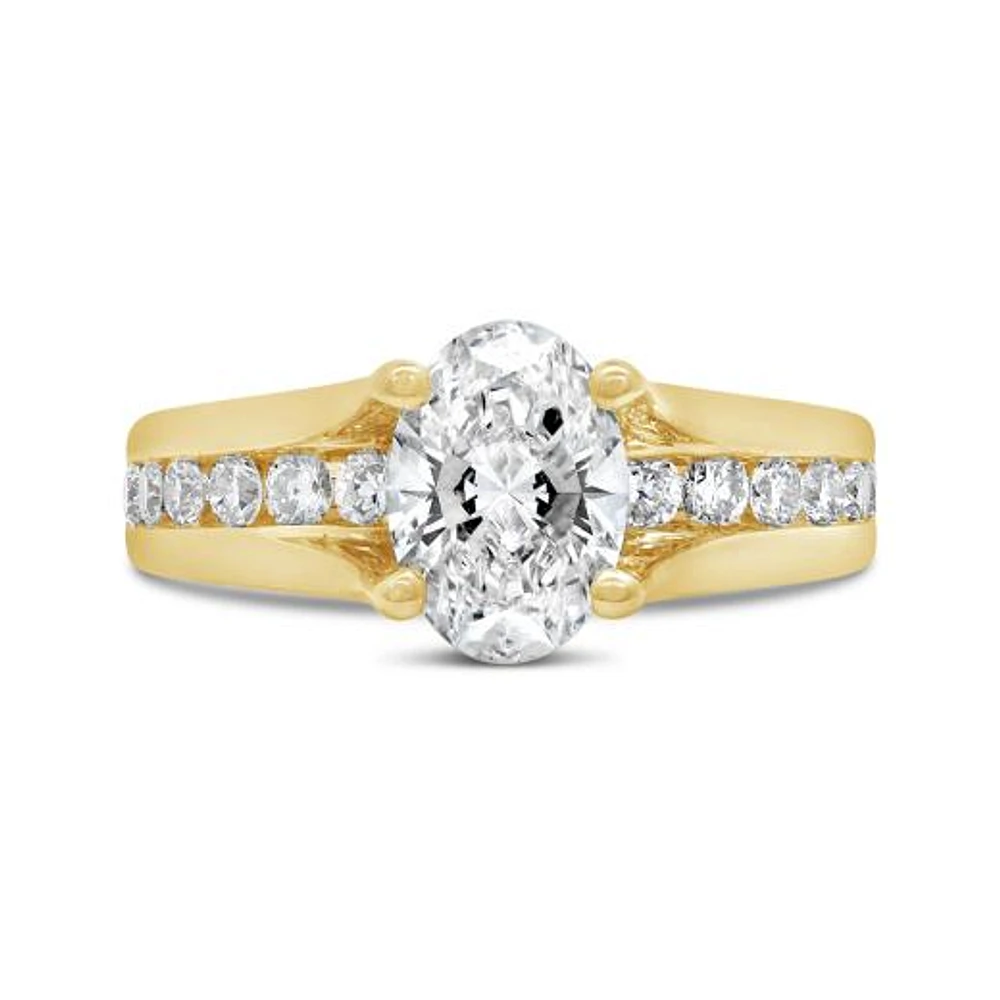 New Brilliance Lab Grown 2.00CTW Oval Cut Diamond Bridal Ring in 14K Yellow Gold