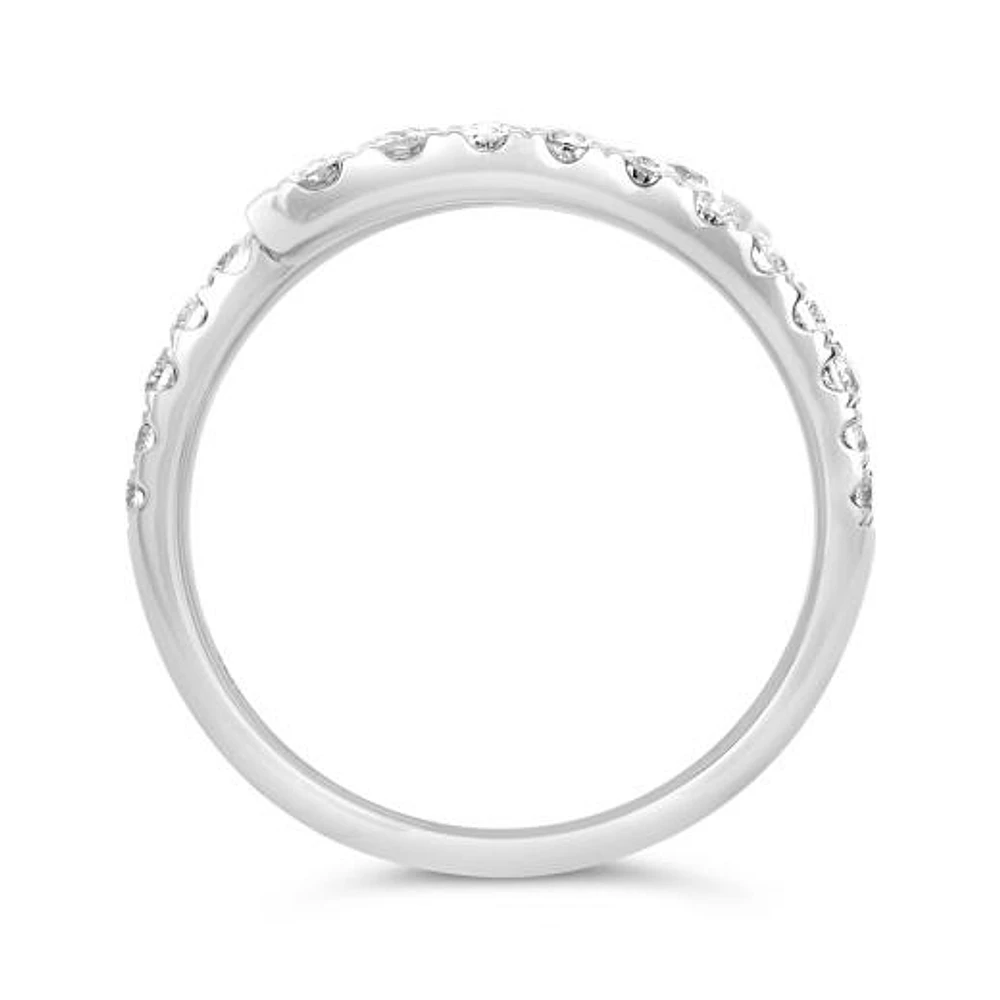 New Brilliance Lab Grown 0.75CTW Diamond Bypass Fashion Ring in 10K White Gold