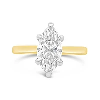 New Brilliance Lab Grown 2.00CT Marquise Diamond Ring in 14K Yellow Gold