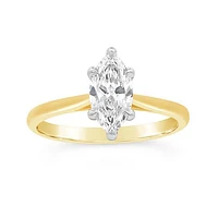 New Brilliance Lab Grown 1.00CT Marquise Diamond Ring in 14K Yellow Gold