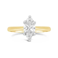 New Brilliance Lab Grown 1.00CT Marquise Diamond Ring in 14K Yellow Gold