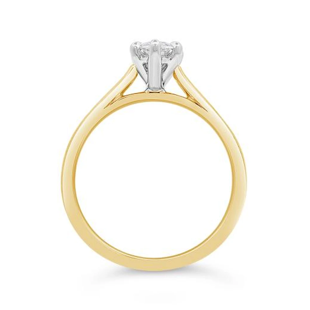 New Brilliance Lab Grown 1.00CT Marquise Diamond Ring in 14K Yellow Gold