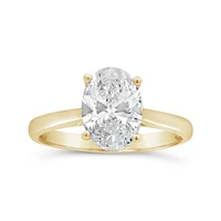 New Brilliance Lab Grown 2.00CT Diamond Oval Solitaire Ring in 14K Yellow Gold