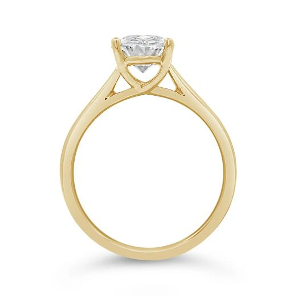 New Brilliance Lab Grown 2.00CT Diamond Oval Solitaire Ring in 14K Yellow Gold