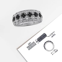 Julianna B 0.10CTW Black & White Diamond Fashion Band in Sterling Silver