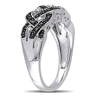 JULIANNA B 0.16CTW Black & White Diamond Fashion Ring in Sterling Silver