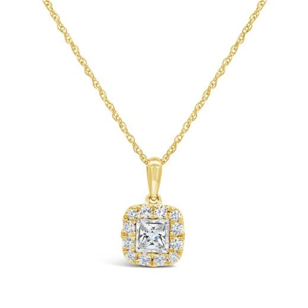 New Brilliance Lab Grown 0.52CTW Diamond Pendant in 10K Yellow Gold