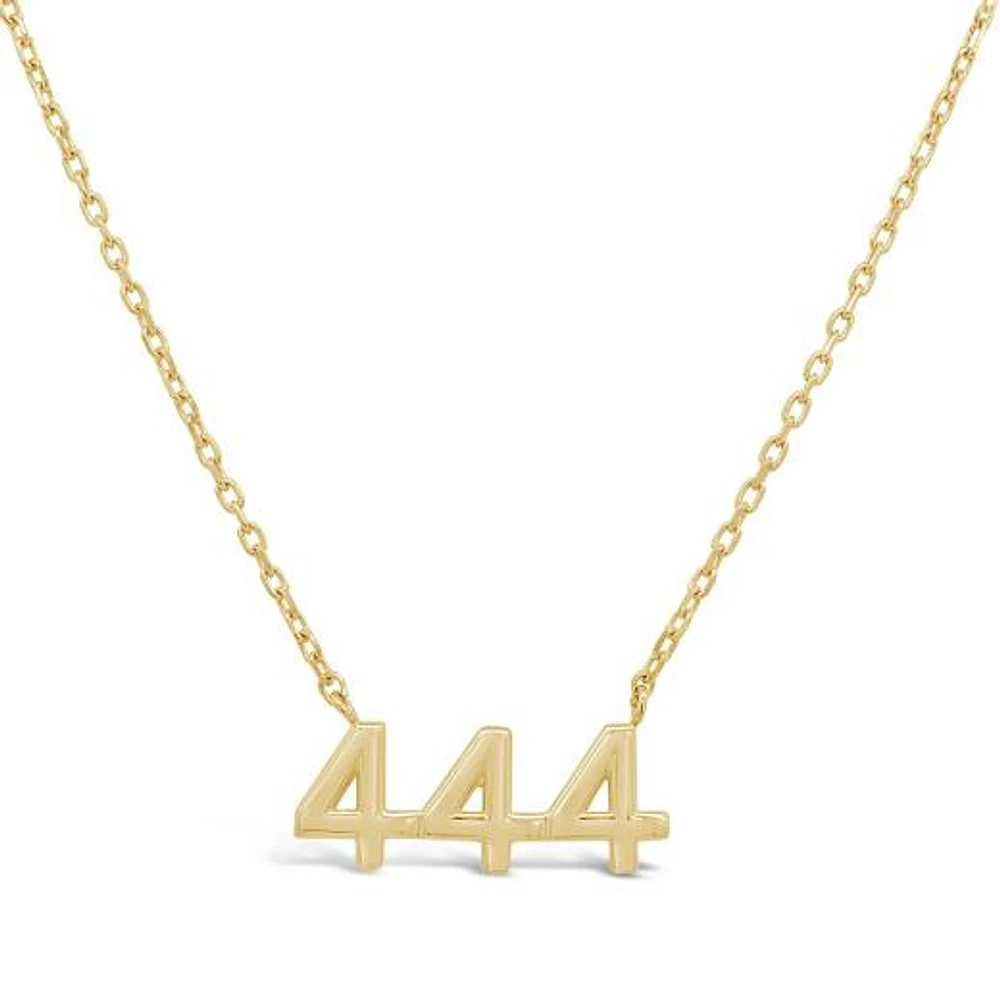 10K Yellow Gold "444" 17" Necklace