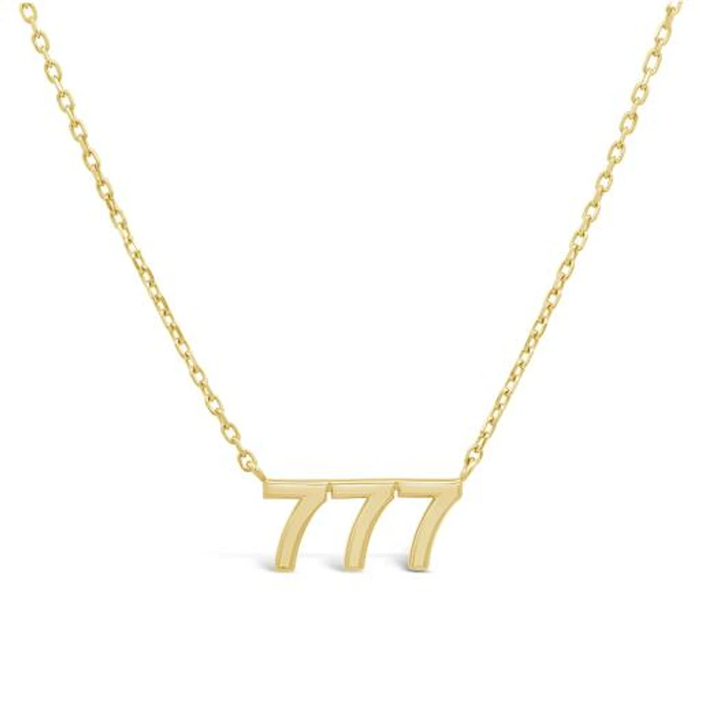 10K Yellow Gold "777" 17" Necklace
