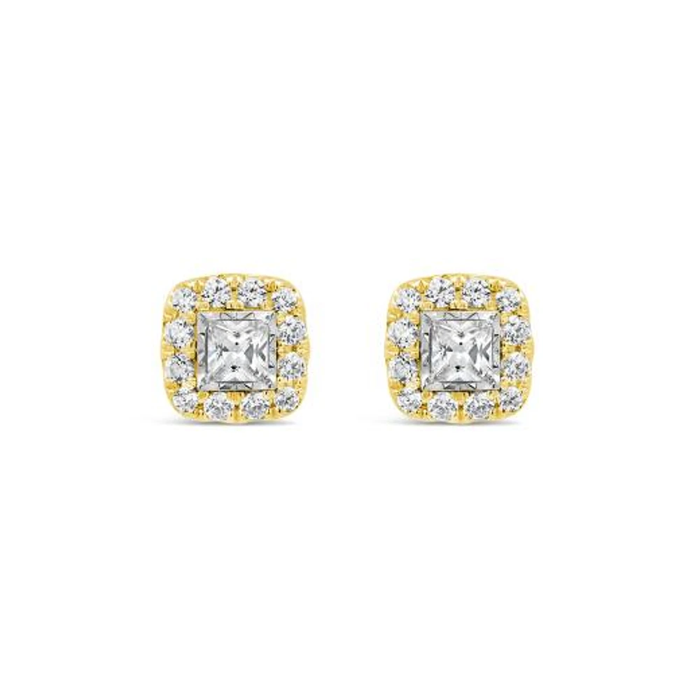 New Brilliance Lab Grown 1.00CTW Diamond Earrings in 10K Yellow Gold