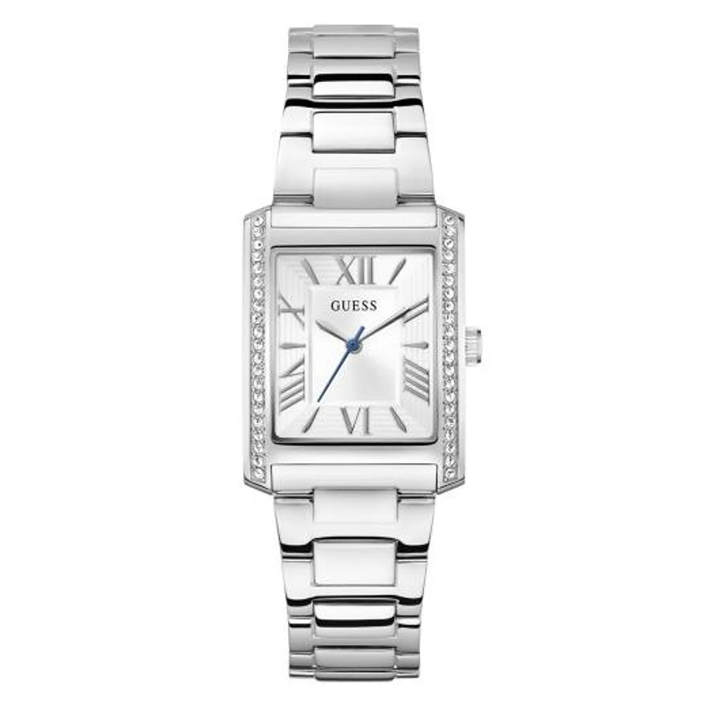 Guess Women's Silver Tone Crystal Bonnie Watch