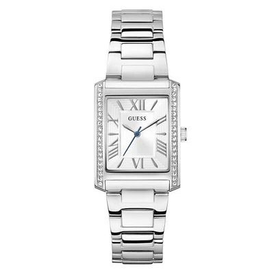 Guess Women's Silver Tone Crystal Bonnie Watch