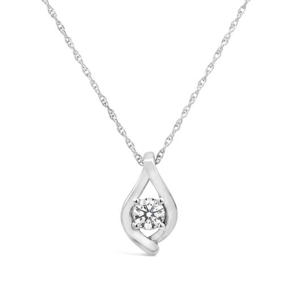 New Brilliance Lab Grown 0.29CT Solitaire Diamond Pendant in Sterling Silver