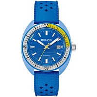 Bulova Men's Blue Tang Fish Snorkel Rubber Strap Watch