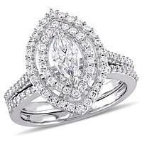 Julianna B 0.98CTW Diamond Bridal Setin 14K White Gold
