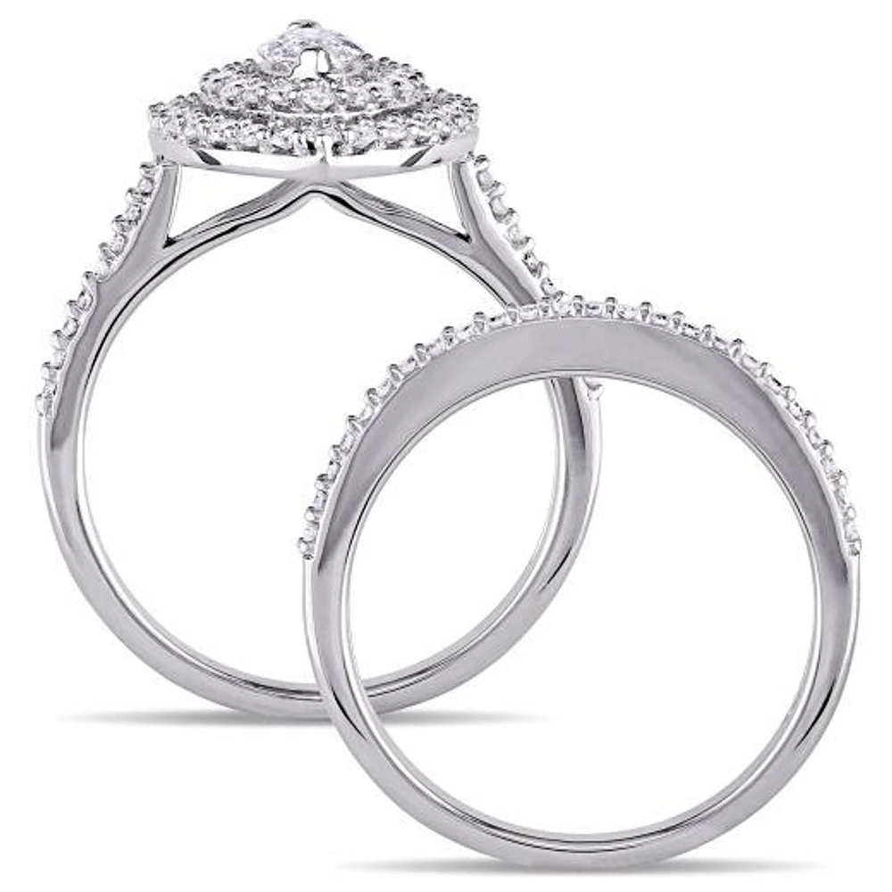 Julianna B 0.98CTW Diamond Bridal Setin 14K White Gold